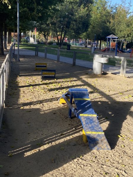 Primer Canil con juegos reciclados en La Reina